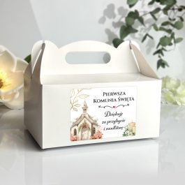 Naklejki Etykiety na ciasto Komunia podziękowania dla gości 10 szt MD1273
