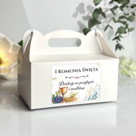 Naklejki Etykiety na opakowanie na ciasto podziękowania Komunia 10 szt MD1271