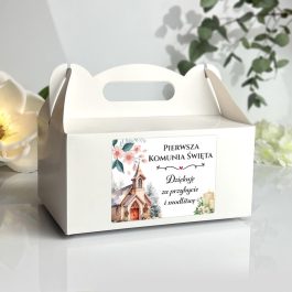 Naklejki Etykiety na pudełko podziękowania dla gości Komunia 10 szt MD1272