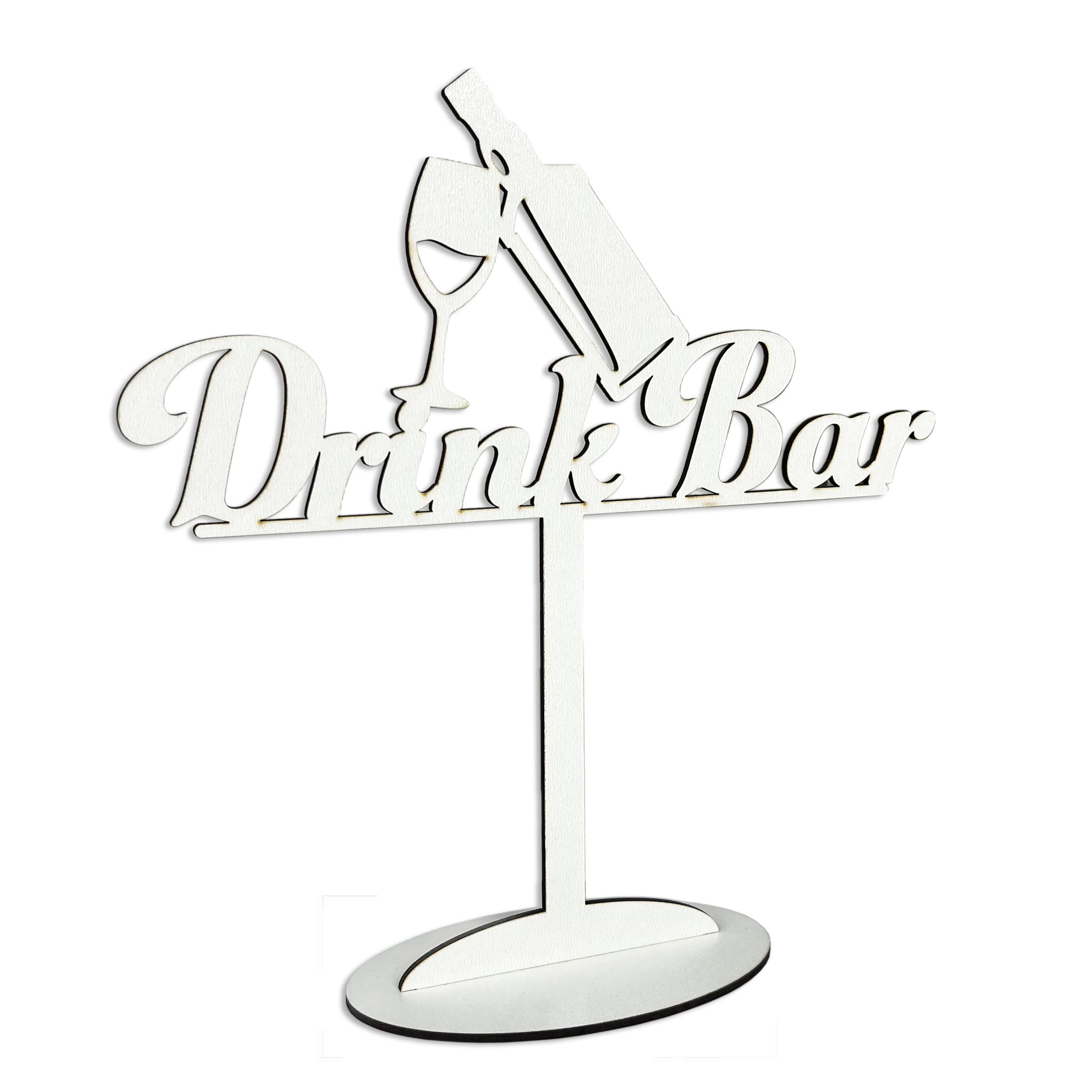 Napis Drink Bar dekoracja na stół Wesele Jubileusz Urodziny Biały