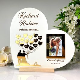 Podziękowanie dla Rodziców personalizowane Serce Złota Pleksi MD1302