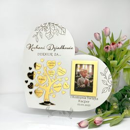 Podziękowanie na Pierwszą Komunię dla Babci i Dziadka Serce MD1289