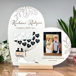 Prezent dla rodziców na ślub wesele – serce z dedykacją od Młodej Pary MD1307