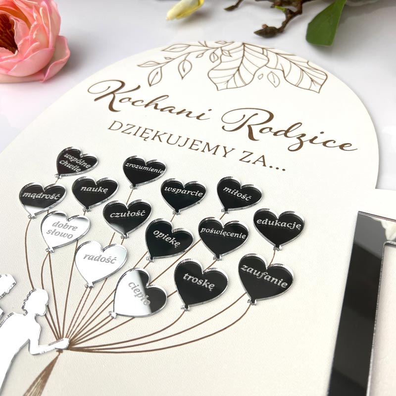 Prezent dla rodziców na ślub wesele – serce z dedykacją od Młodej Pary MD1307 - obrazek 4
