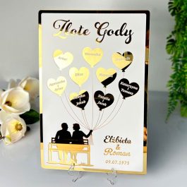 Prezent na 50 Rocznicę Ślubu - obraz złota pleksi nadruk uv MD1284