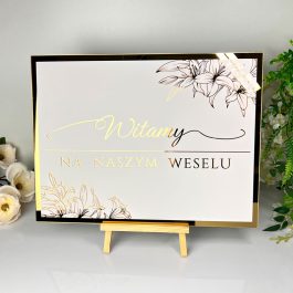 Tablica Powitalna Ślub Wesele – Złota Plexi Glamour MD1296