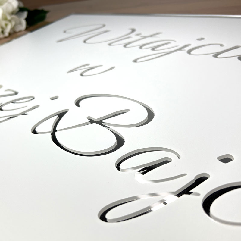 Tablica Witajcie w Naszej Bajce z Pleksi Srebrnej Biały Nadruk MD1314 - obrazek 2