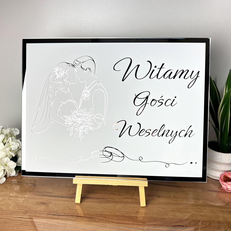 Tablica Witamy Gości Weselnych Dekoracja Sali Lustrzana Pleksi MD1316