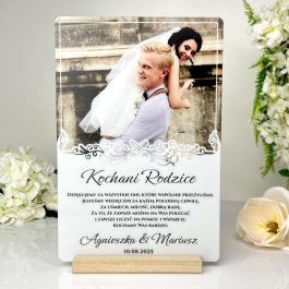 lśniąca ślubna ramka dla rodziców ze zdjęciem
