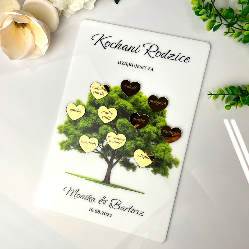 podziękowanie z drzewem