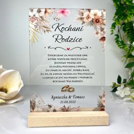 Podziękowanie Ślubne boho przezroczyste