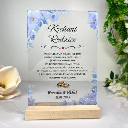 podziękowanie dla chrzestnych ślubne niebieskie