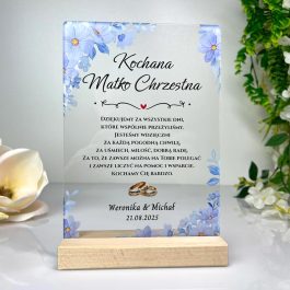 Podziękowanie dla Chrzestnych Ślubne Niebieskie