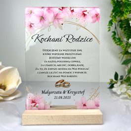 podziękowanie ślubne różowe