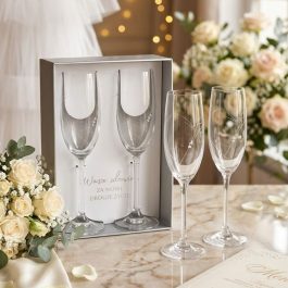 Zestaw Kieliszków Dla Młodej Pary Prezent Ślubny Rocznica