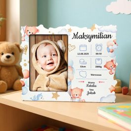 Ramka na Zdjęcie z Metryczką Prezent Roczek Chrzest MD1369