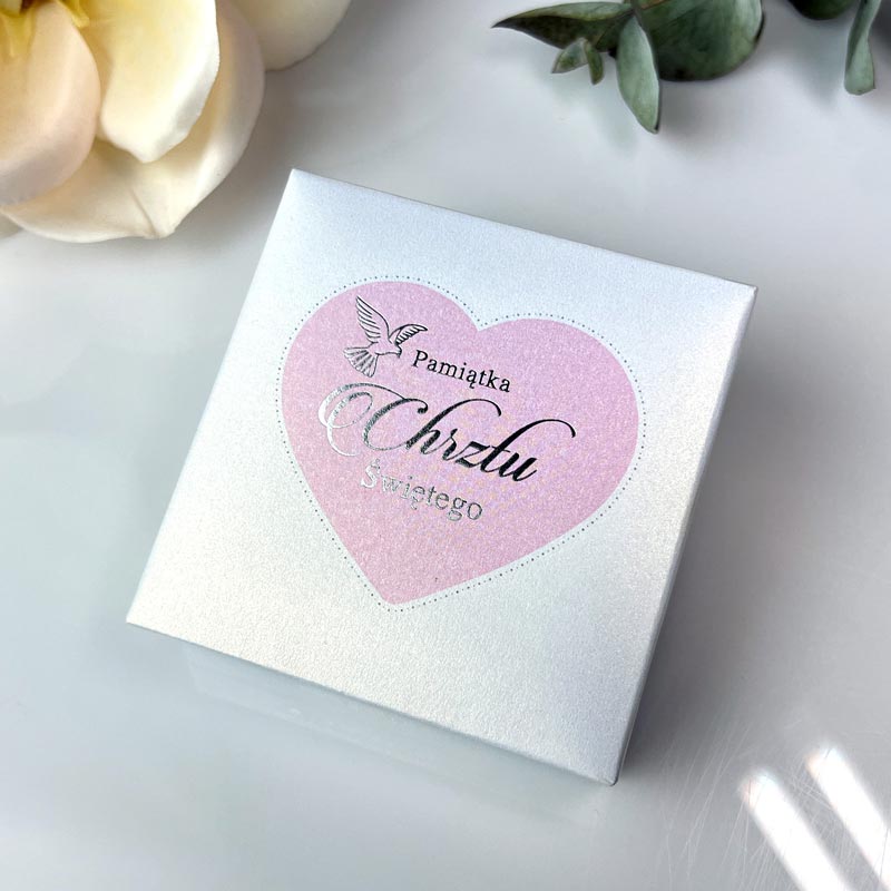 Prezent na Chrzest dla Dziewczynki Brelok Zawieszka Serce