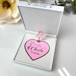 Prezent na Chrzest dla Dziewczynki Brelok Zawieszka Serce