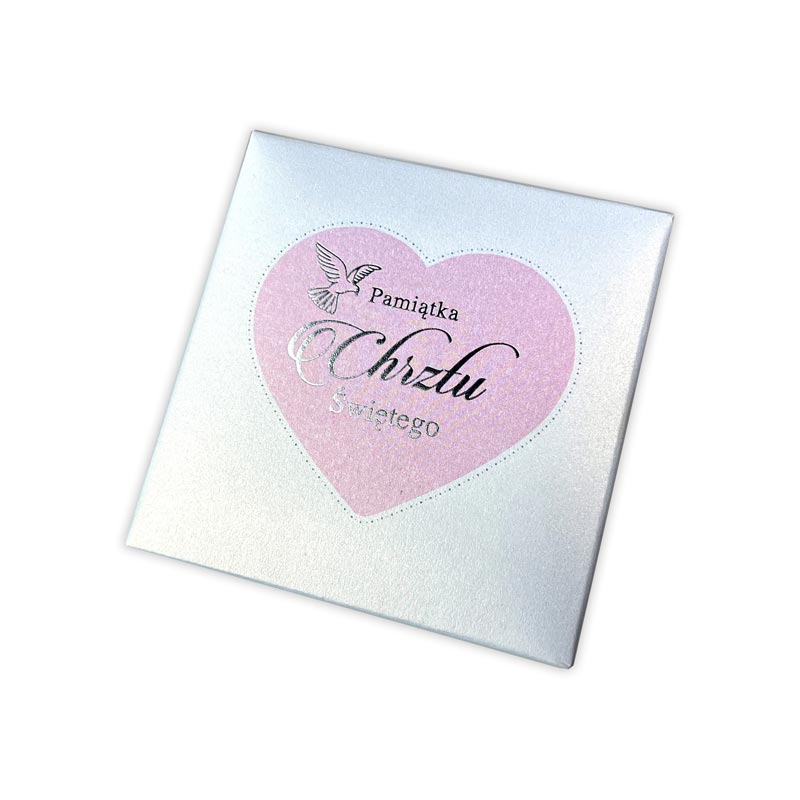 Prezent na Chrzest dla Dziewczynki Brelok Zawieszka Serce