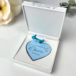 Pamiątka Chrztu Świętego dla Chłopca Serce Zawieszka