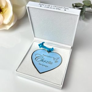 Pamiątka Chrztu Świętego dla Chłopca Serce Zawieszka