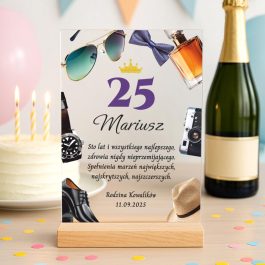 Statuetka Dyplom z Nadrukiem Prezent na 40 dla Faceta. Statuetka, dyplom z kolorowym nadrukiem na szkle akrylowym.