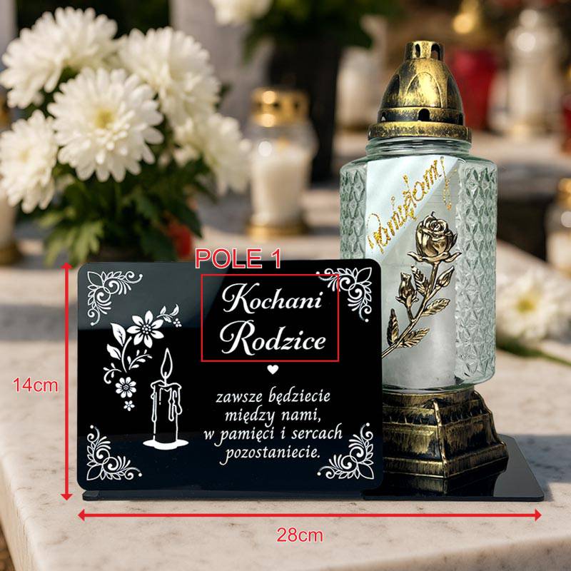 Statuetka nagrobna – czarna pleksi z miejscem na znicz MD1384