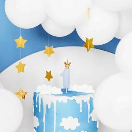 Świeczka urodzinowa cyferka 1 niebieska 9,5 cm na tort. dekoracja tortu urodzinowego.