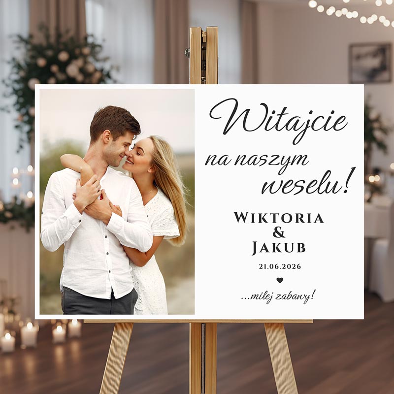 Personalizowana Tablica Ślubna Witajcie