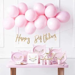 Zestaw Dekoracji Urodzinowy Kotek dla Dziewczynki M1573