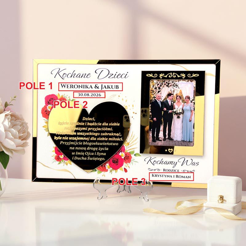 Błogosławieństwo Ślubne w Złotej Ramce MD1469 - obrazek 2