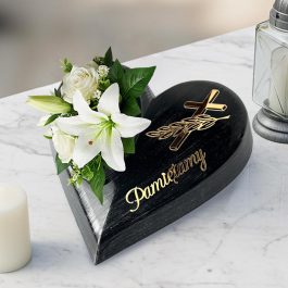 Czarno-srebrna doniczka na grób