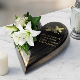 Czarno-złota doniczka na cmentarz