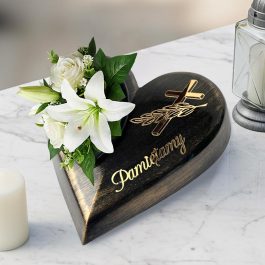 Czarno-złota doniczka na grób