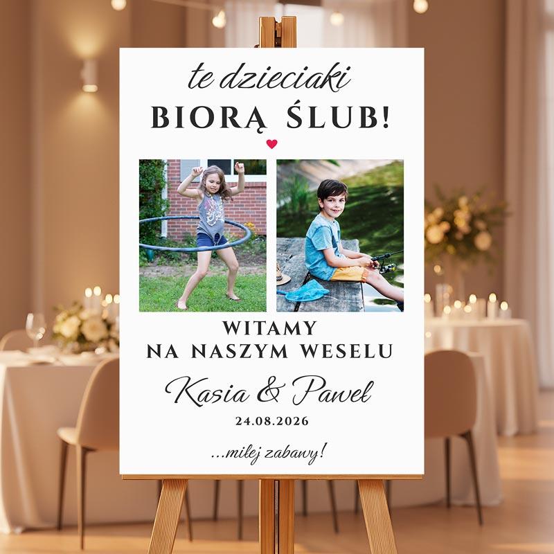 Ślubna Tablica Powitalna na Wesele-Dzieci MD1474 - obrazek 3