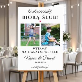 Ślubna tablica powitalna dzieci