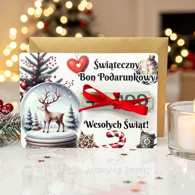 Świąteczny Bon Podarunkowy Kolorowy Voucher na Gwiazdkę MD1632