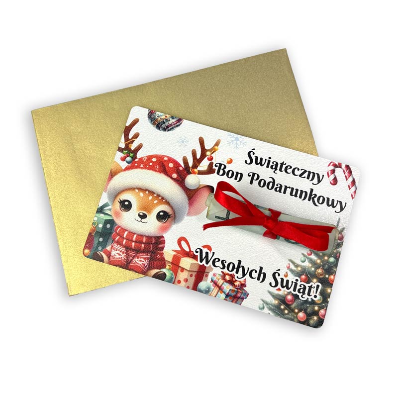 Karta Podarunkowa Bon z Motywem Świątecznym na Pieniądze MD1633 - obrazek 4