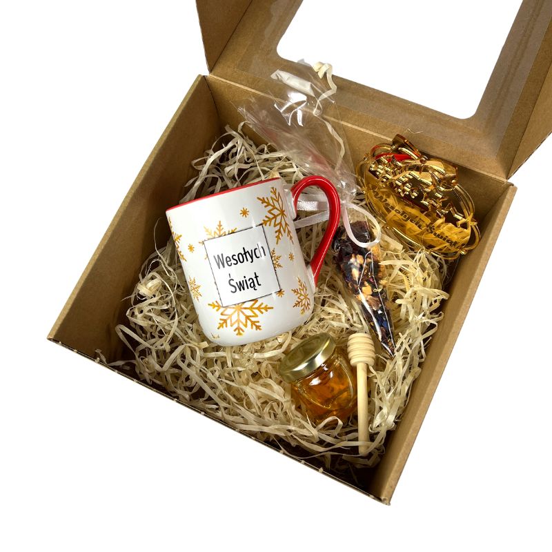 Świąteczny Zestaw z Kubkiem i Miodem Prezent dla Kontrahentów MD1616
