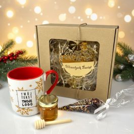 Świąteczny Zestaw z Kubkiem i Miodem Prezent dla Kontrahentów MD1616