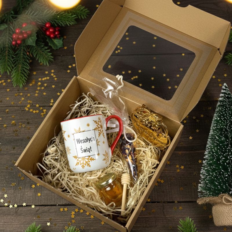 Świąteczny Zestaw z Kubkiem i Miodem Prezent dla Kontrahentów MD1616
