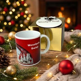 Kubek Świąteczny z Napisem Wesołych Świąt Zestaw Prezenty Firmowe MD1627