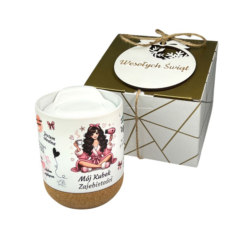 Kubek Zajebistości z Korkowym Spodem Prezent na Święta dla Dziewczyny MD1653