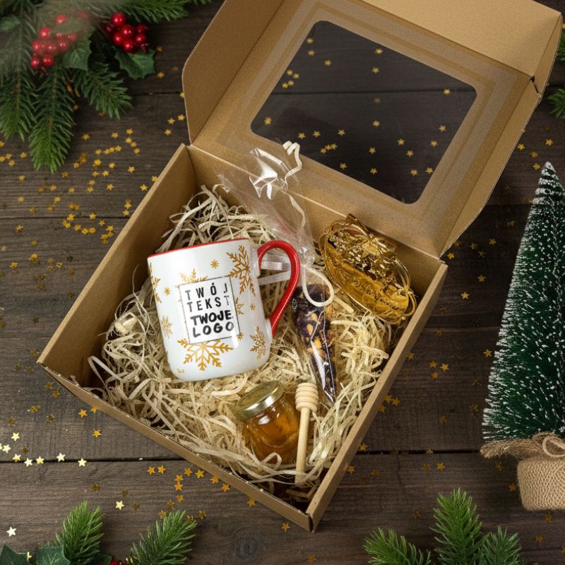 Świąteczny Zestaw z Kubkiem i Miodem Prezent dla Kontrahentów MD1616
