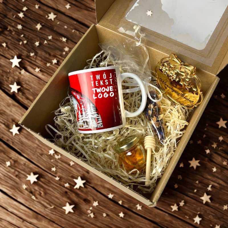 Zestaw Świąteczny z Kubkiem Prezent Firmowy z Logo MD1615