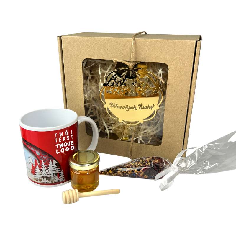 Zestaw Świąteczny z Kubkiem Prezent Firmowy z Logo MD1615
