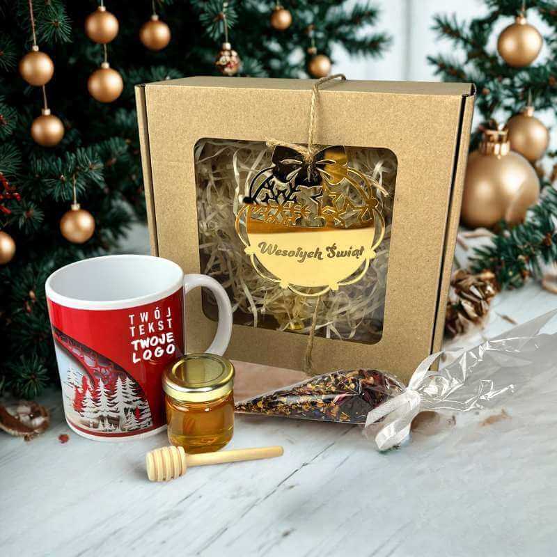 Zestaw Świąteczny z Kubkiem Prezent Firmowy z Logo MD1615