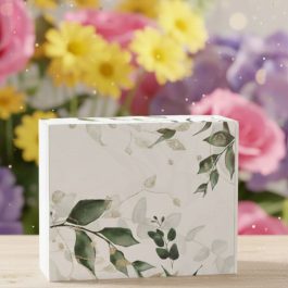 Białe Pudełko Ozdobne z Motywem Liści