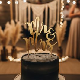 Złota Dekoracja Tortu Mr&Mrs