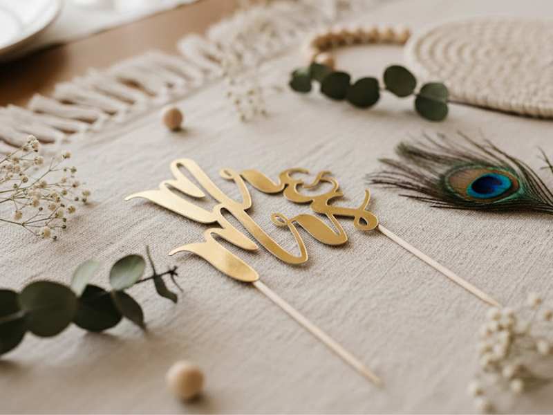 Złota Dekoracja Tortu Mr&Mrs